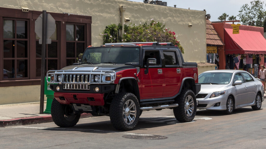 Hummer H2 at a stop sign