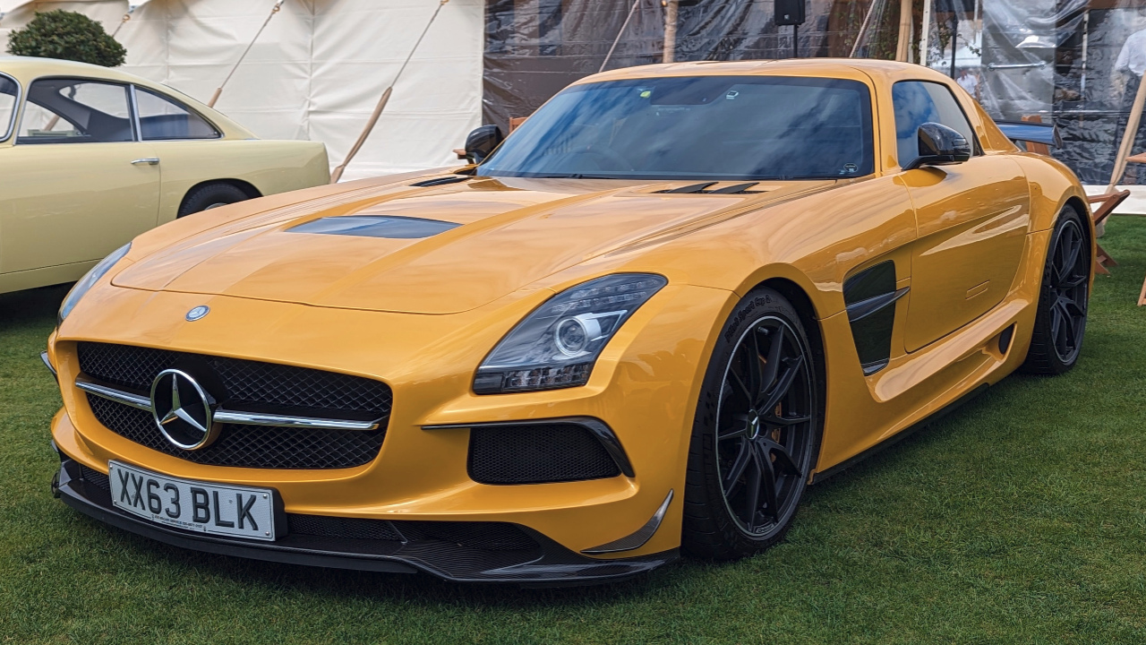 Mercedes SLS AMG Black series in yellow