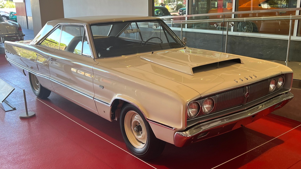 A 1967 Dodge WO23 Street Hemi Coronet in the Petersen Automotive Museum.