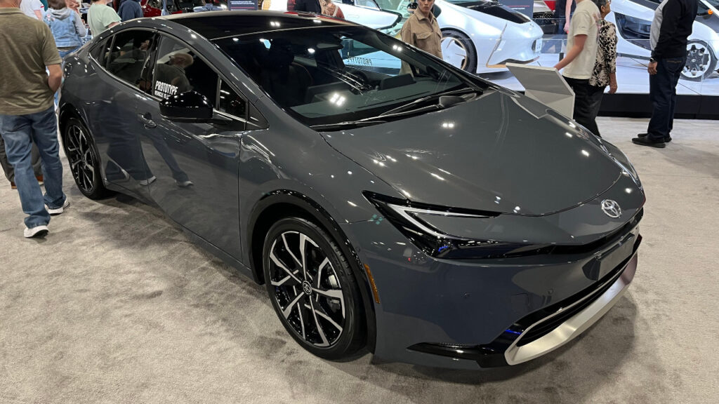 Fifth-generation XW60 Toyota Prius prototype at the 2023 Denver Auto Show.