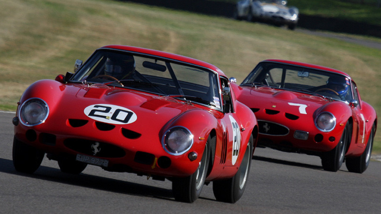 Two Ferrari GTO racing at 2012 Goodwood