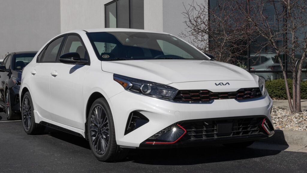 Kia Forte GT-Line display at a dealership