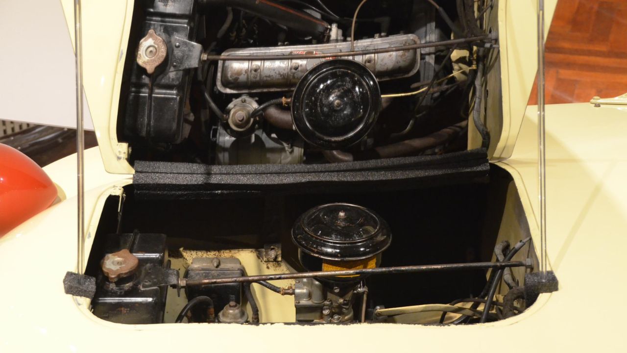 For about 6 weeks in January and February, the Henry Ford museum in Dearborn, Michigan opens the hoods on about 50 of it's iconic vehicles. Here is a photo of one of the vehicles on display.