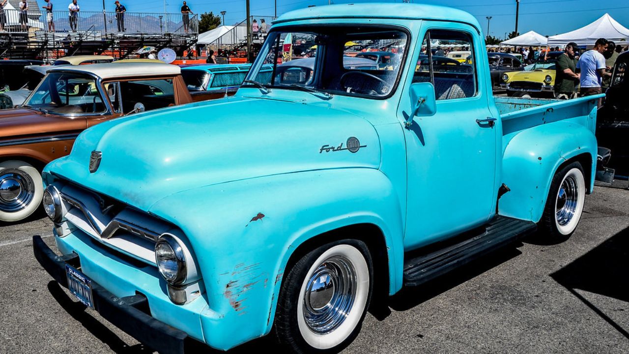Viva Las Vegas Rockabilly 2018 Hot Rodder Car Show 1955 Ford F-100