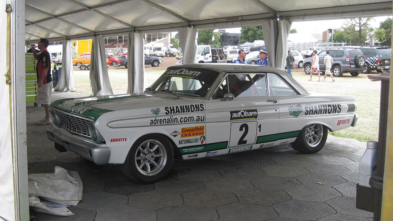 The 1964 Ford Falcon Sprint of Jim Richards at the Adelaide Parklands Circuit for the opening round of the 2010 Touring Car Masters