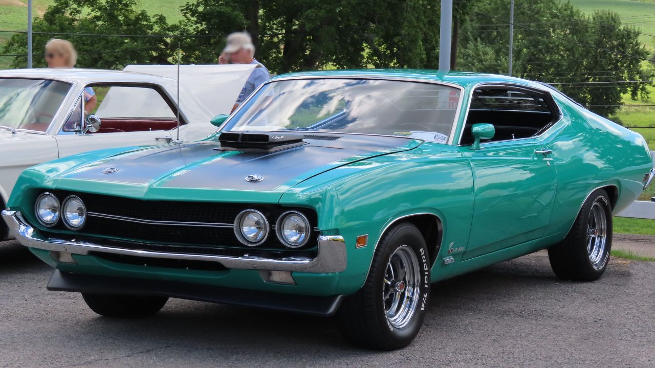 1970 Ford Torino Cobra, front left, 08-10-2024