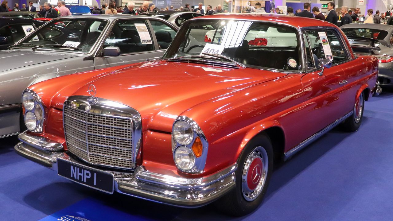 1971 Mercedes-Benz 280 SE Coupe 3.5 Front Taken at the NEC Classic Motor Show 2019