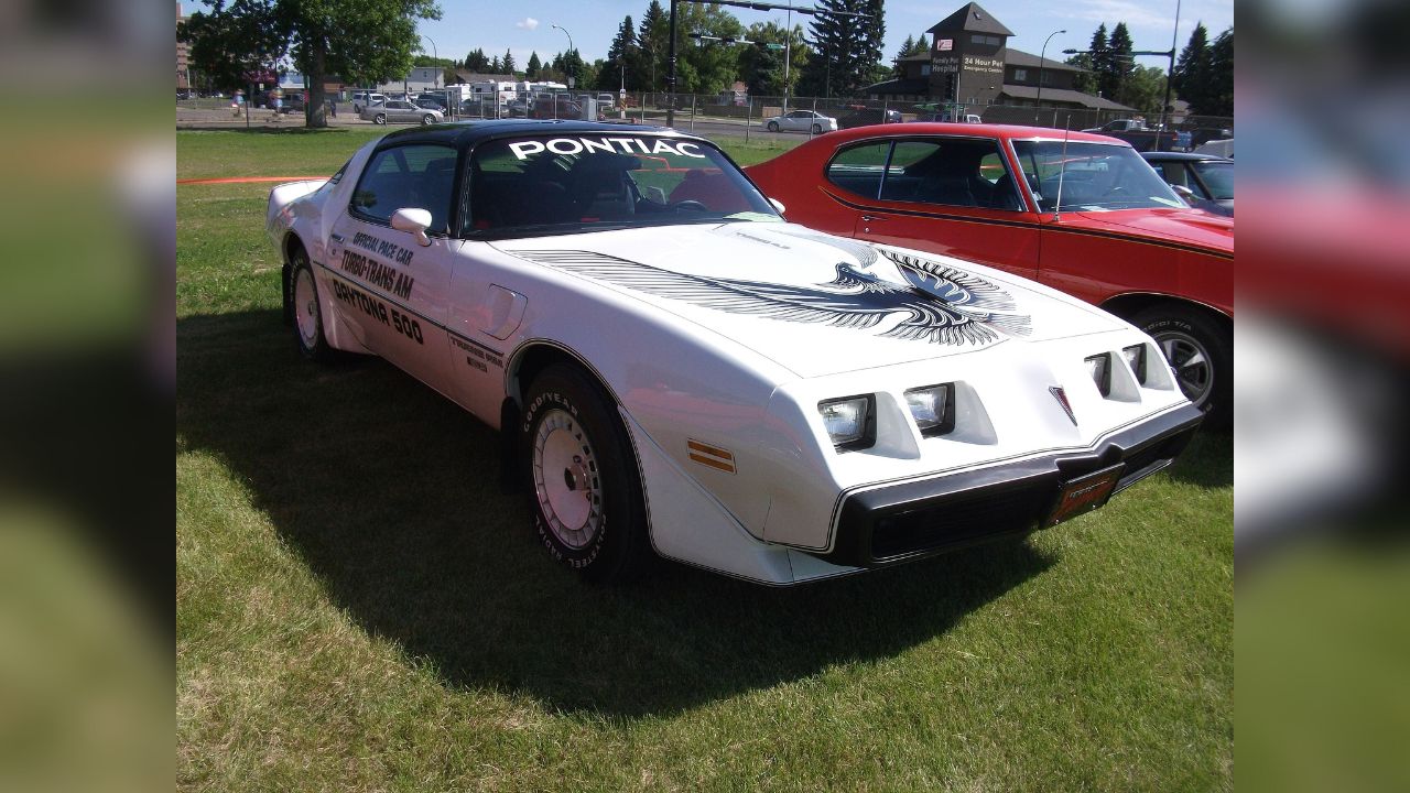 1981 Pontiac Trans Am with 4.9L turbo V8 and Daytona 500 stickers