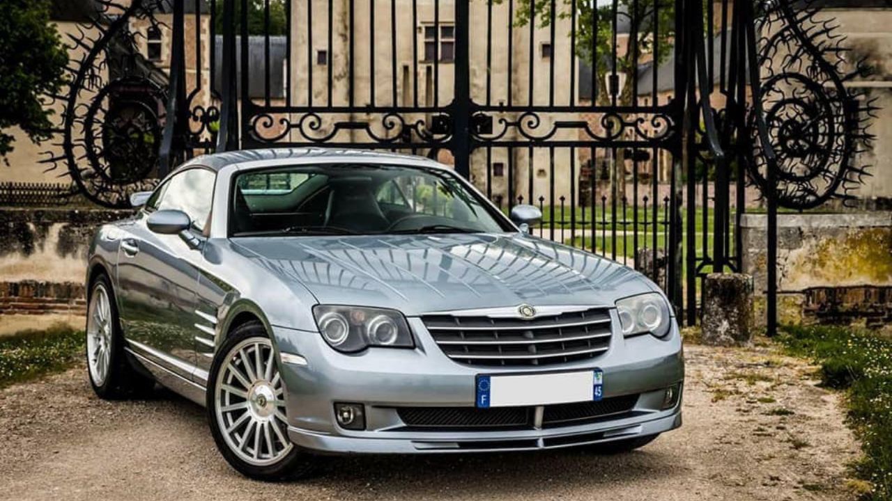 This is a Chrysler Crossfire SRT-6 Coupe in Sapphire Silver Blue