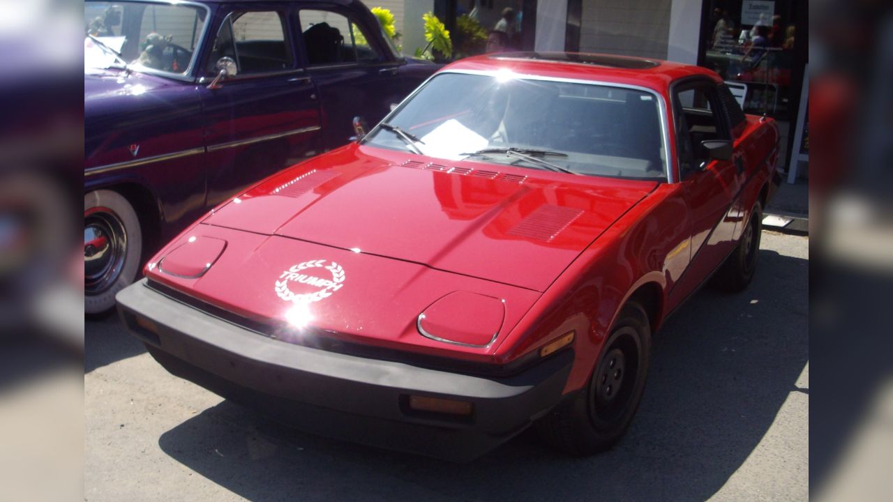 1979 Triumph TR7 photographed in Hudson, Quebec, Canada at Auto classique Hudson.