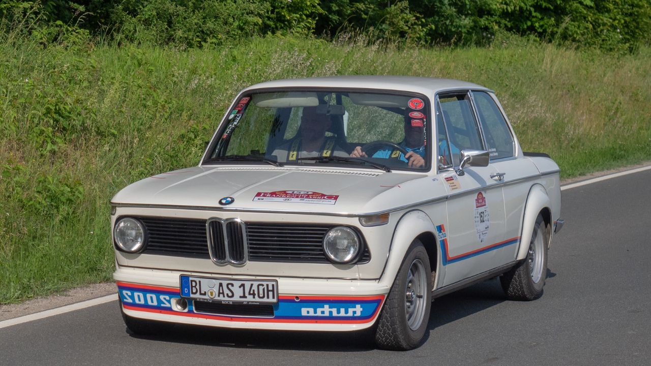 BMW 2002 turbo (E20) at the Sachs Franken Classic 2018 Rally, Stage 1