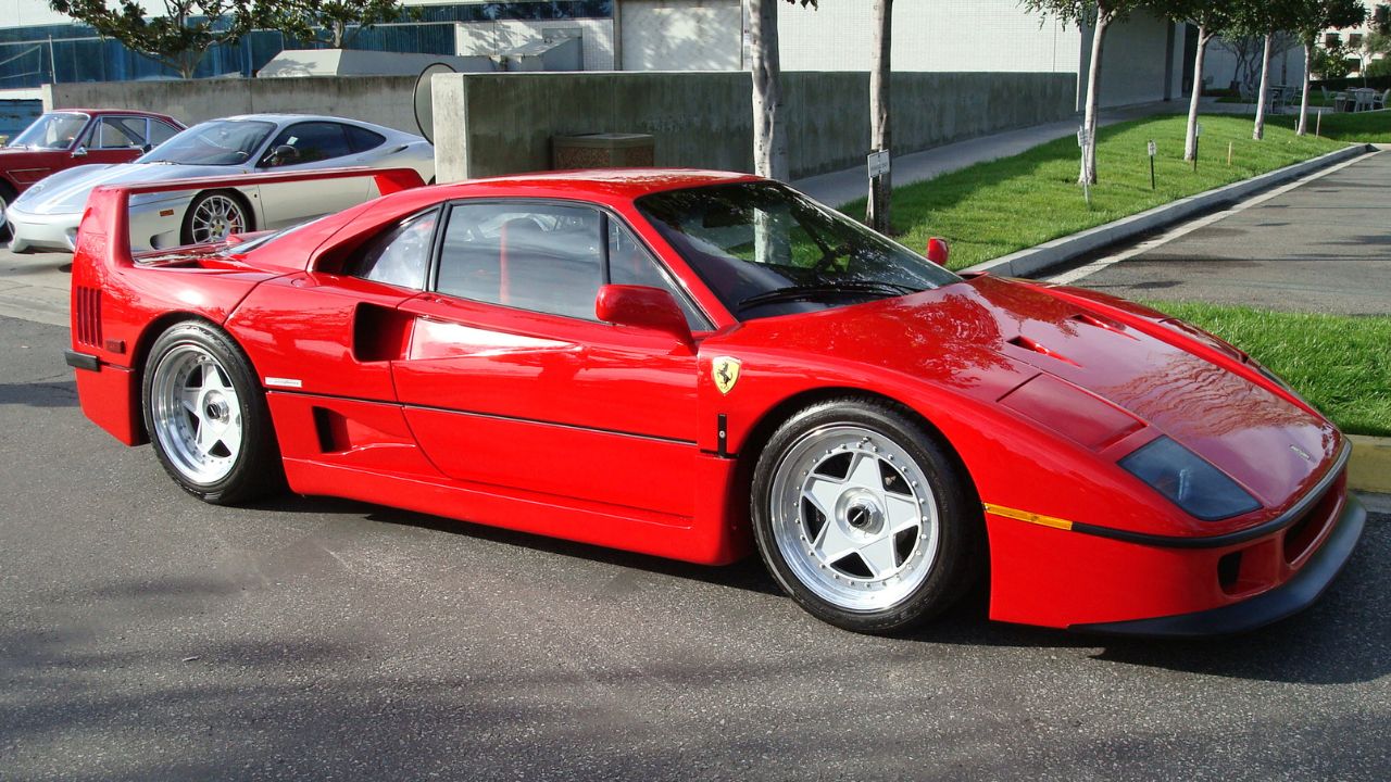 A Ferrari F40 parked.