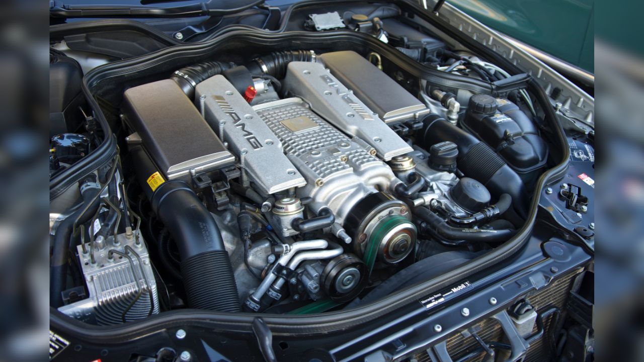 Engine of a 2004 Mercedes-Benz E55 AMG