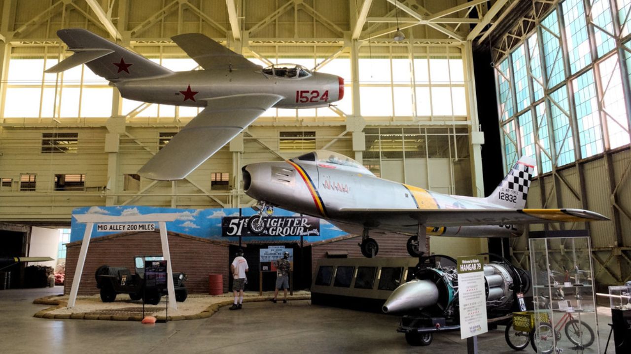 Pacific Aviation Museum - MiG 15 (Top) & F-86 Sabre