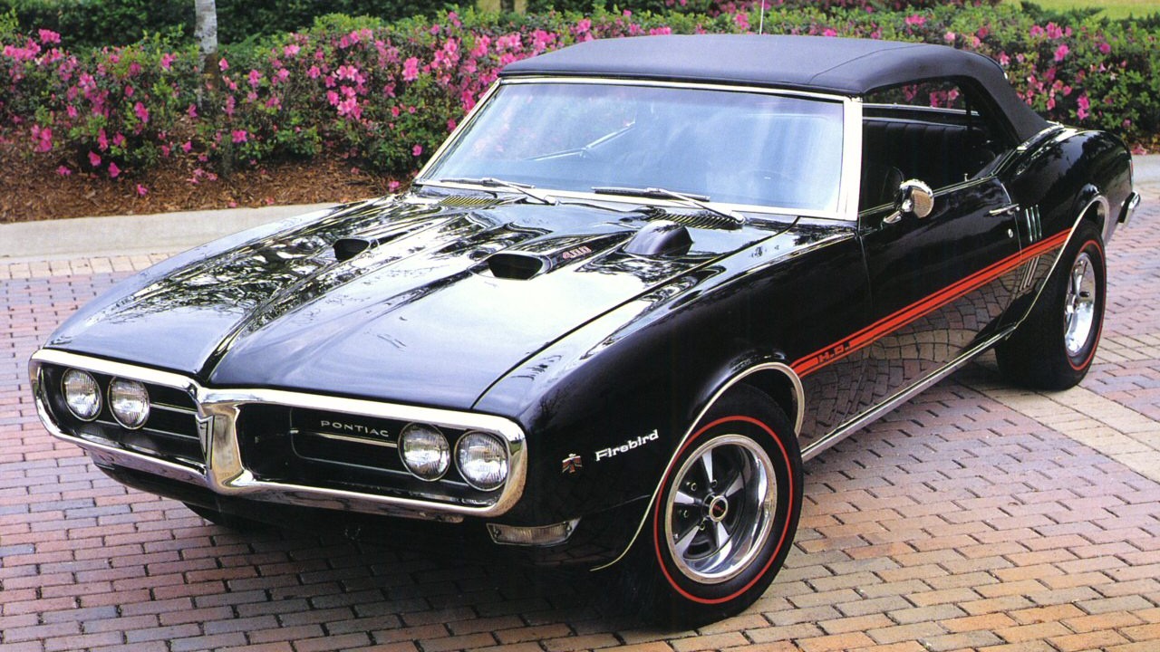 1968 Pontiac Firebird 400 HO Convertible w Hood Tach Black Frt Qtr