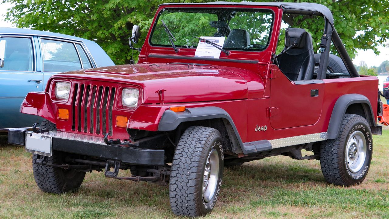1987 Jeep YJ in Colorado Red, Front Left, 06-10-2023