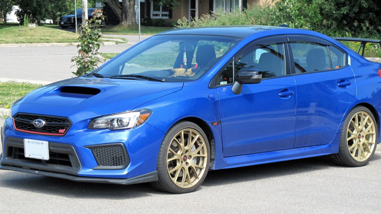 2018 Subaru WRX STI Type-RA in World Rally Blue Pearl, Front Left, 07-13-2022