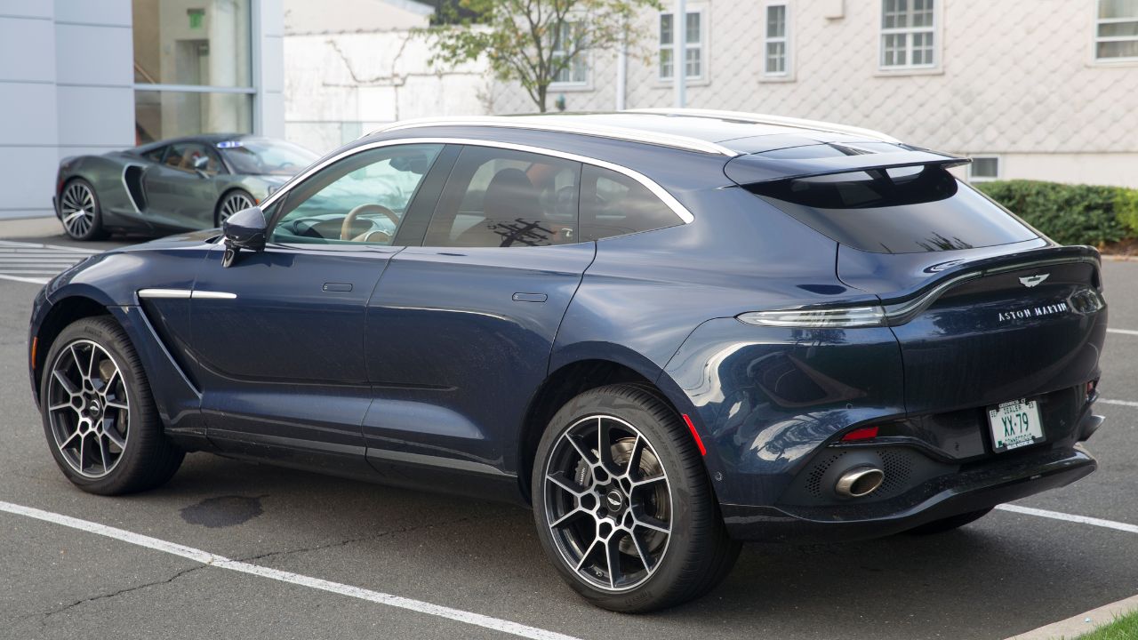 2021 Aston Martin DBX in Midnight Blue, rear left