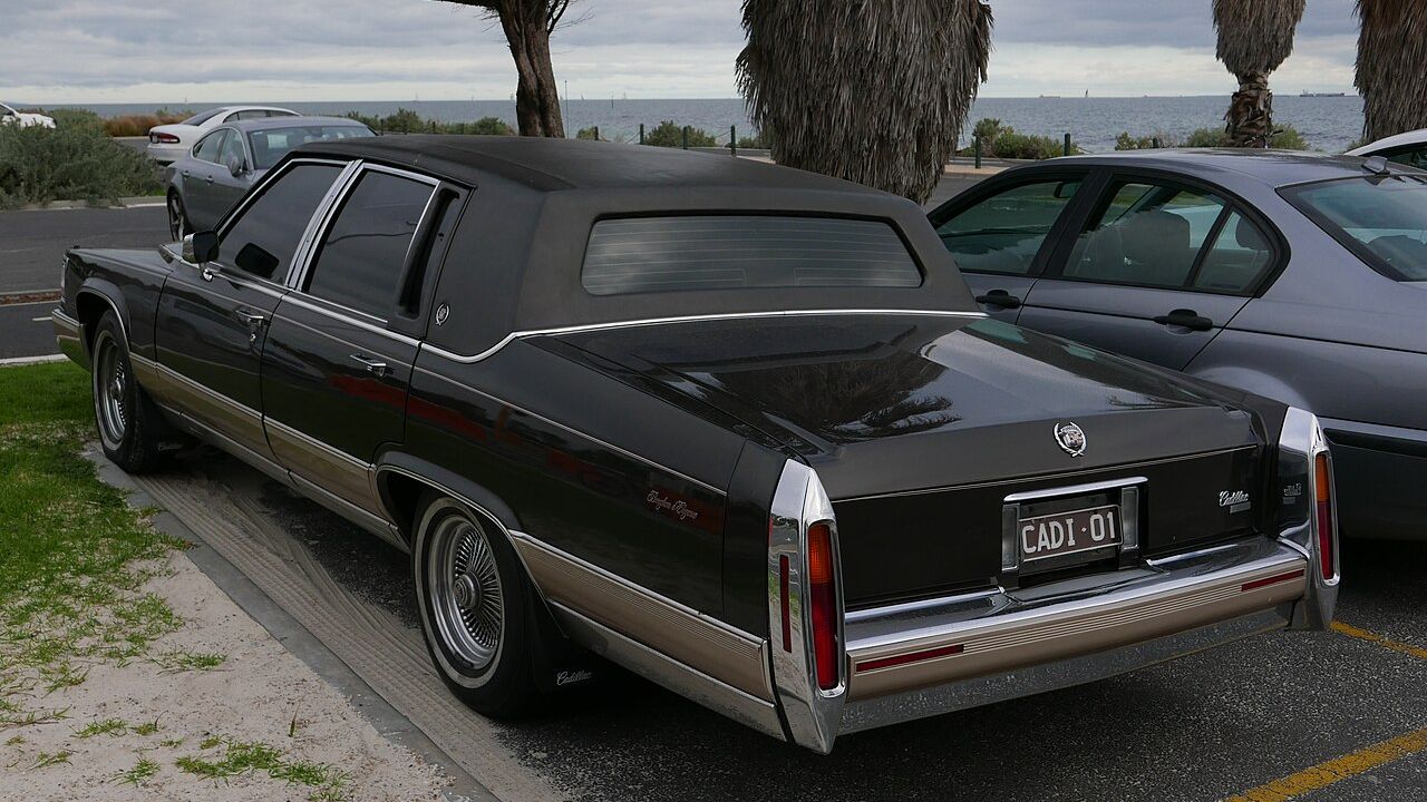 Cadillac Brougham d'Elegance sedan with vinyl landau tops