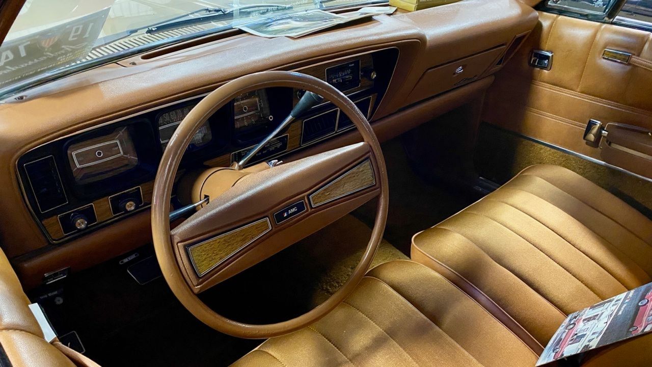 1974 AMC Ambassador Brougham sedan in beige at Rambler Ranch