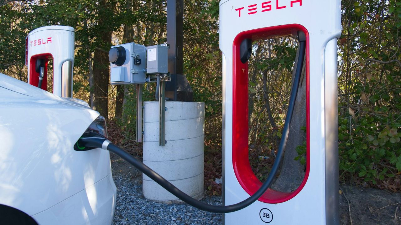 Electric Car Being Charged