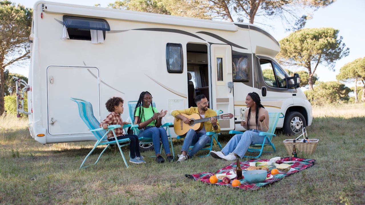Family camp near RV