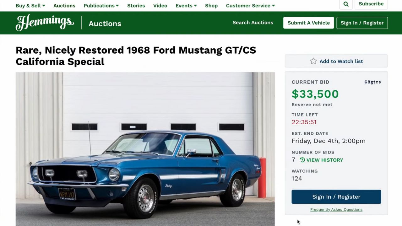 1968 Ford Mustang GTCS