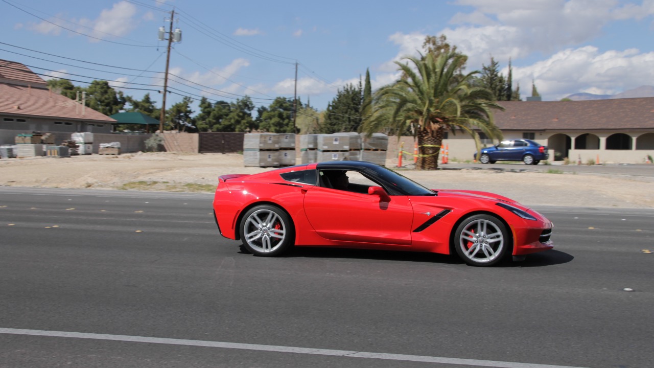 Red Chevrolet Corvette Stingray (C7) on W Lone Mountain Rd.jpg