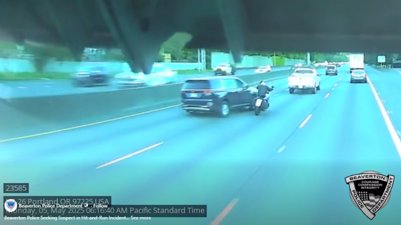 SUV’s reckless lane tactics caught on dash cam before ramming a motorcyclist on Pacific Motorway