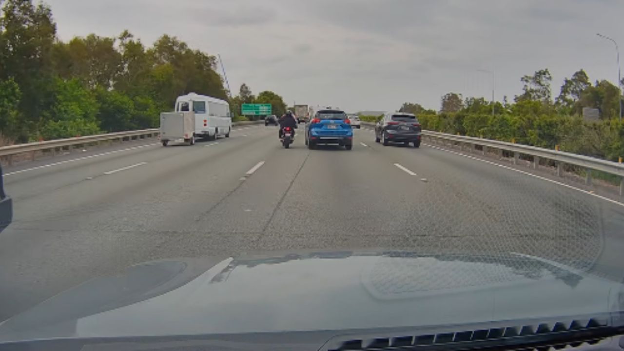 Watch this SUV ram a motorcycle on the Pacific Highway in shocking dash cam footage