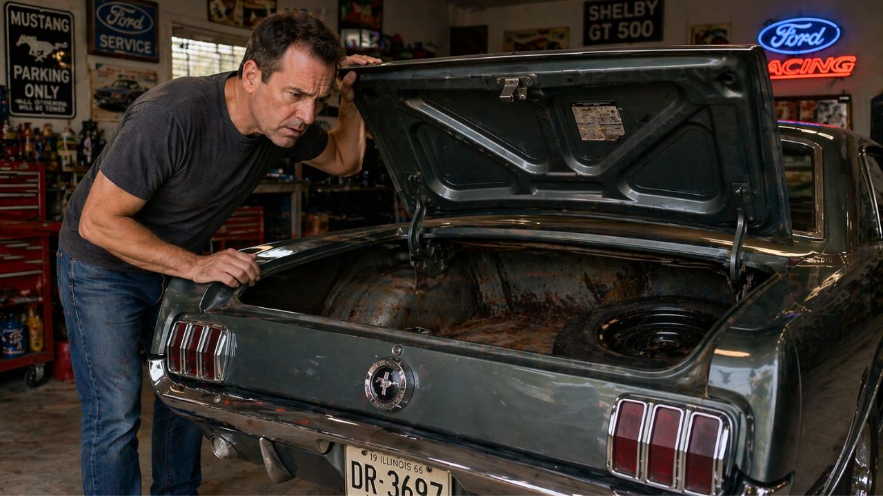 A buyer says the 1966 Mustang was a “garage-kept classic,” then opened the trunk