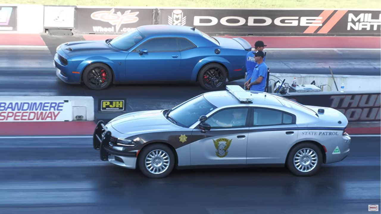 This police car went head-to-head with a 700-hp Dodge Hellcat