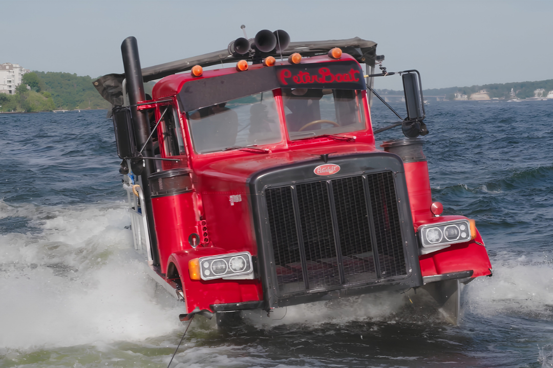 They put a Peterbilt cab on a $3,000 pontoon boat, and immediately regretted it in open water