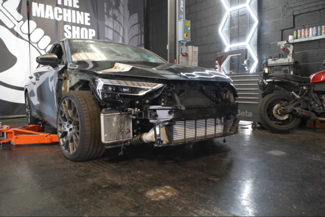 Crashed £70k Audi RS3 saved from the scrapyard with donor panel surgery