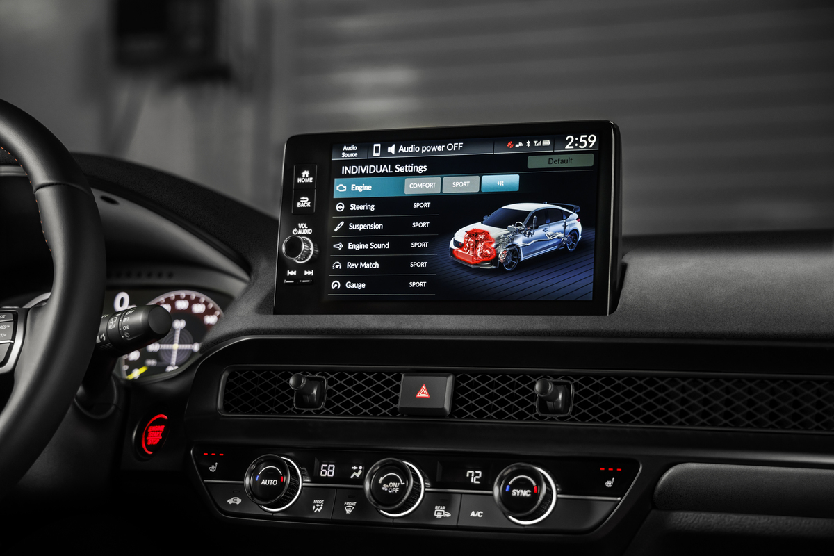 Center touchscreen in the 2027 Honda Civic Type R