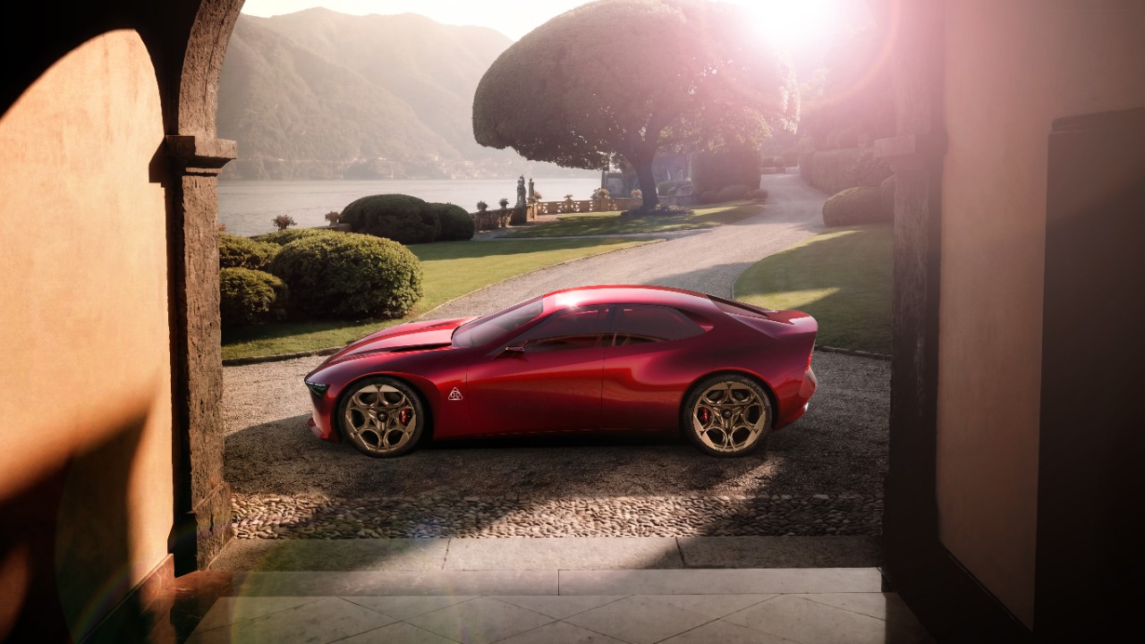 The Alfa Romeo Cuorerosso concept in Liquid Ink Red