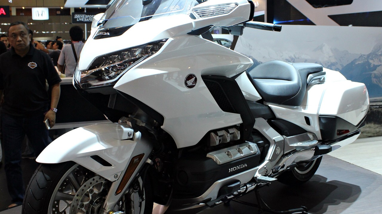 A Honda Gold Wing of the generation the 2027 Honda Gold Wing continues (2018 bike shown)