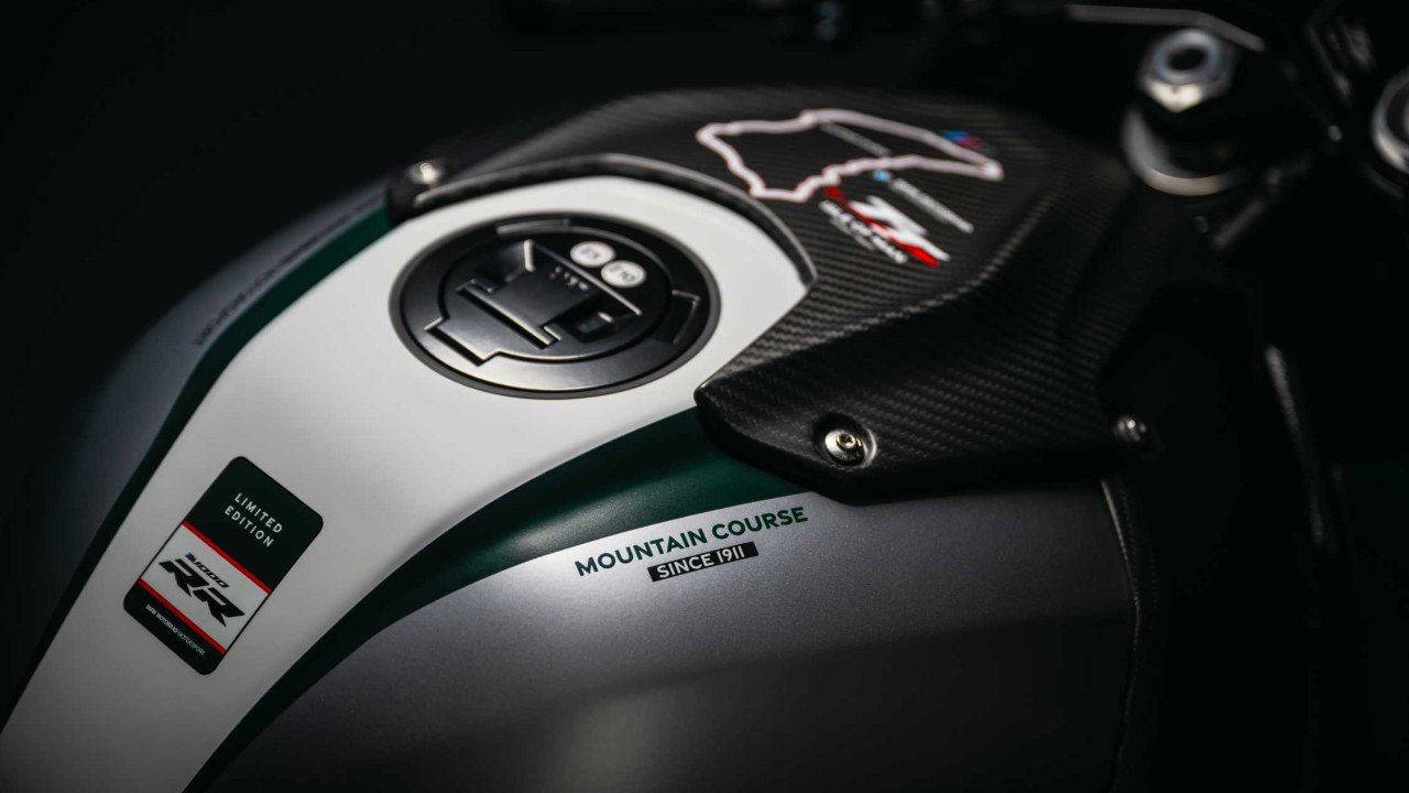 Satin Chrome aluminum tank on the BMW M 1000 RR Isle of Man TT edition
