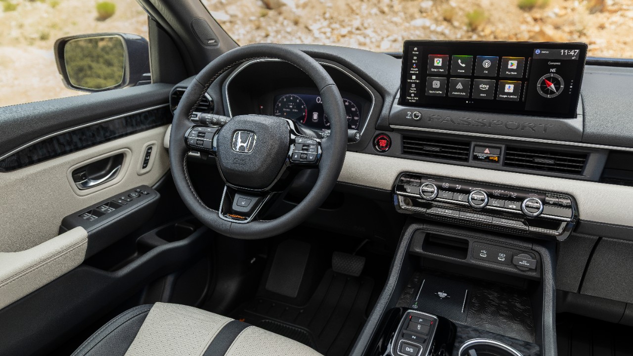 Center screen and dashboard of the 2027 Honda Passport TrailSport