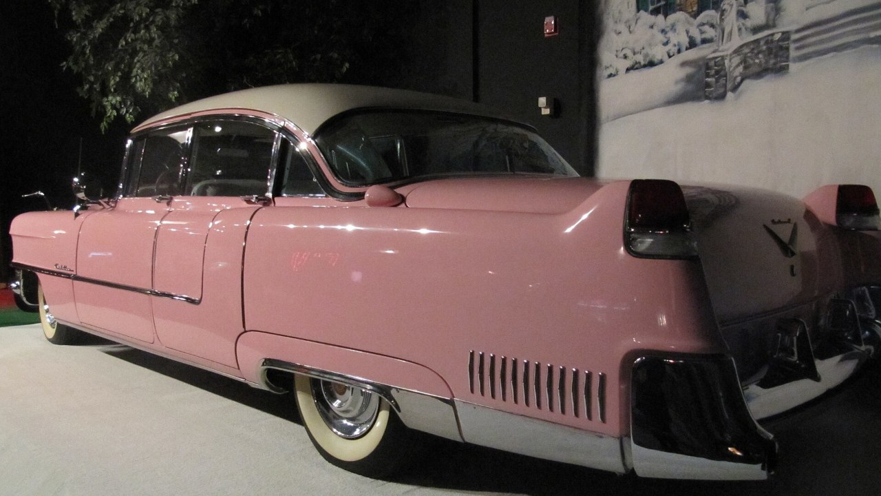 Elvis Presley's pink 1955 Cadillac Fleetwood, among the Elvis cars at Graceland