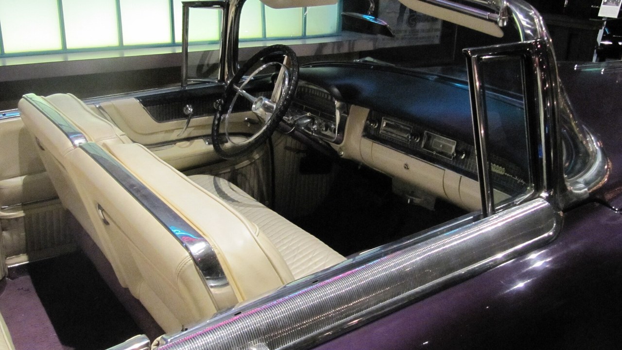 Interior of Elvis Presley's purple 1956 Cadillac Eldorado convertible at Graceland
