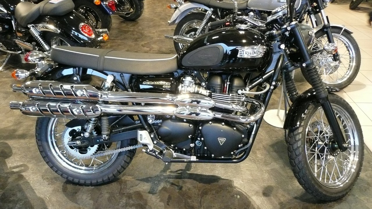 2009 Triumph Scrambler with its high-mounted pipes