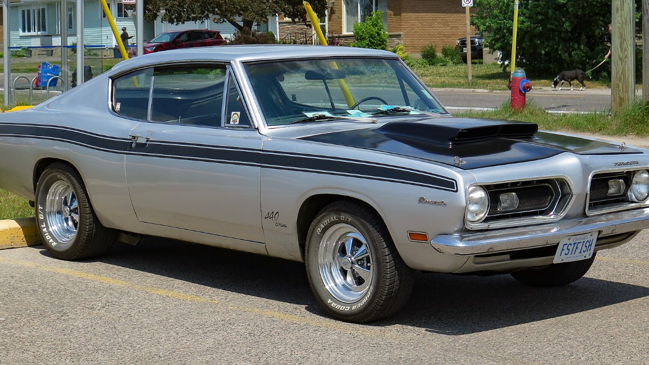 A 1969 Plymouth 'Cuda 440 fastback