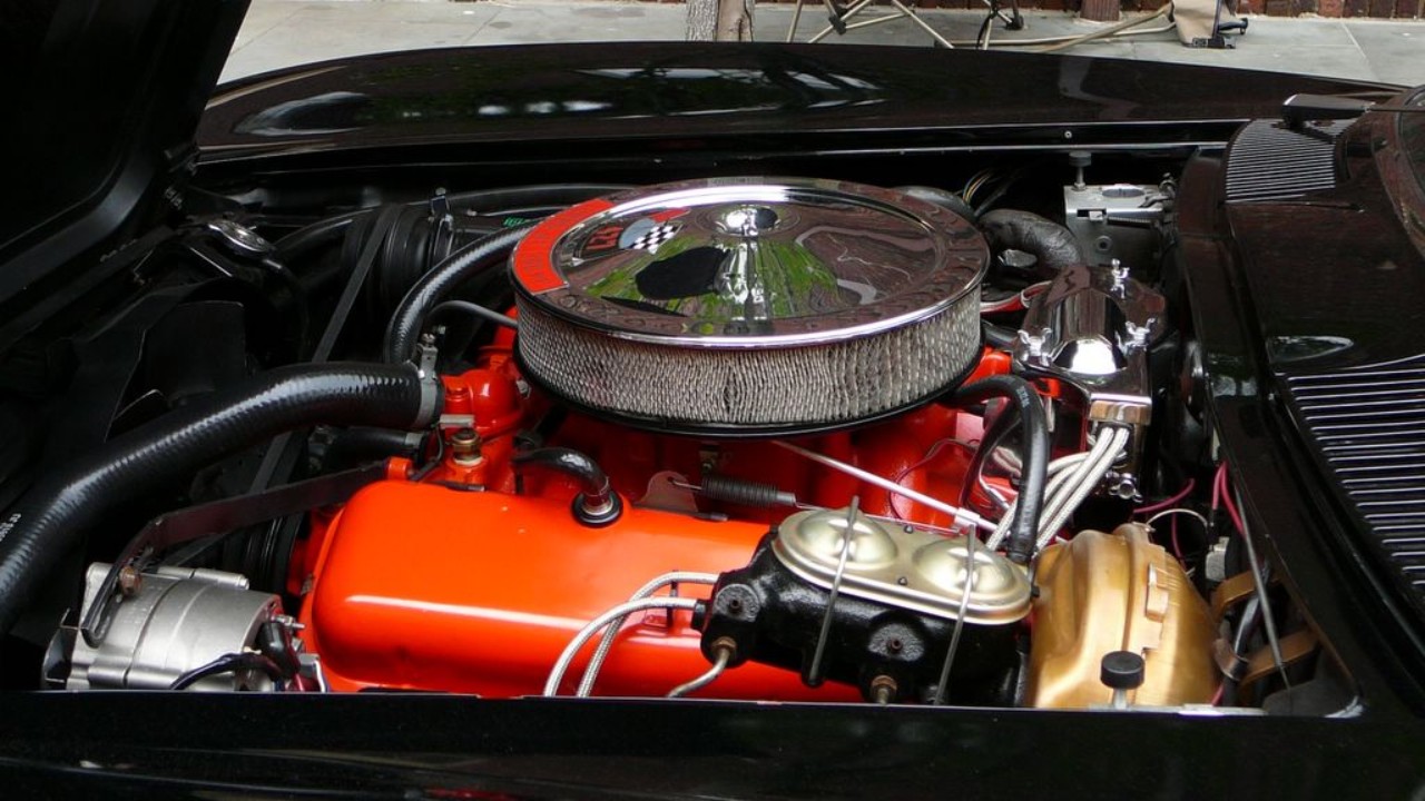 The 427 engine in a 1967 Chevrolet Corvette