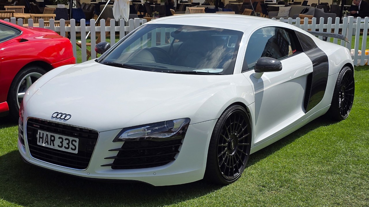 A white 2008 Audi R8 V8