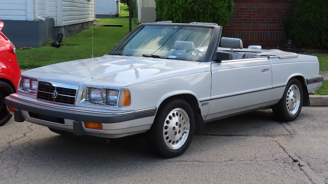 A 1986 Dodge 600 ES Turbo convertible
