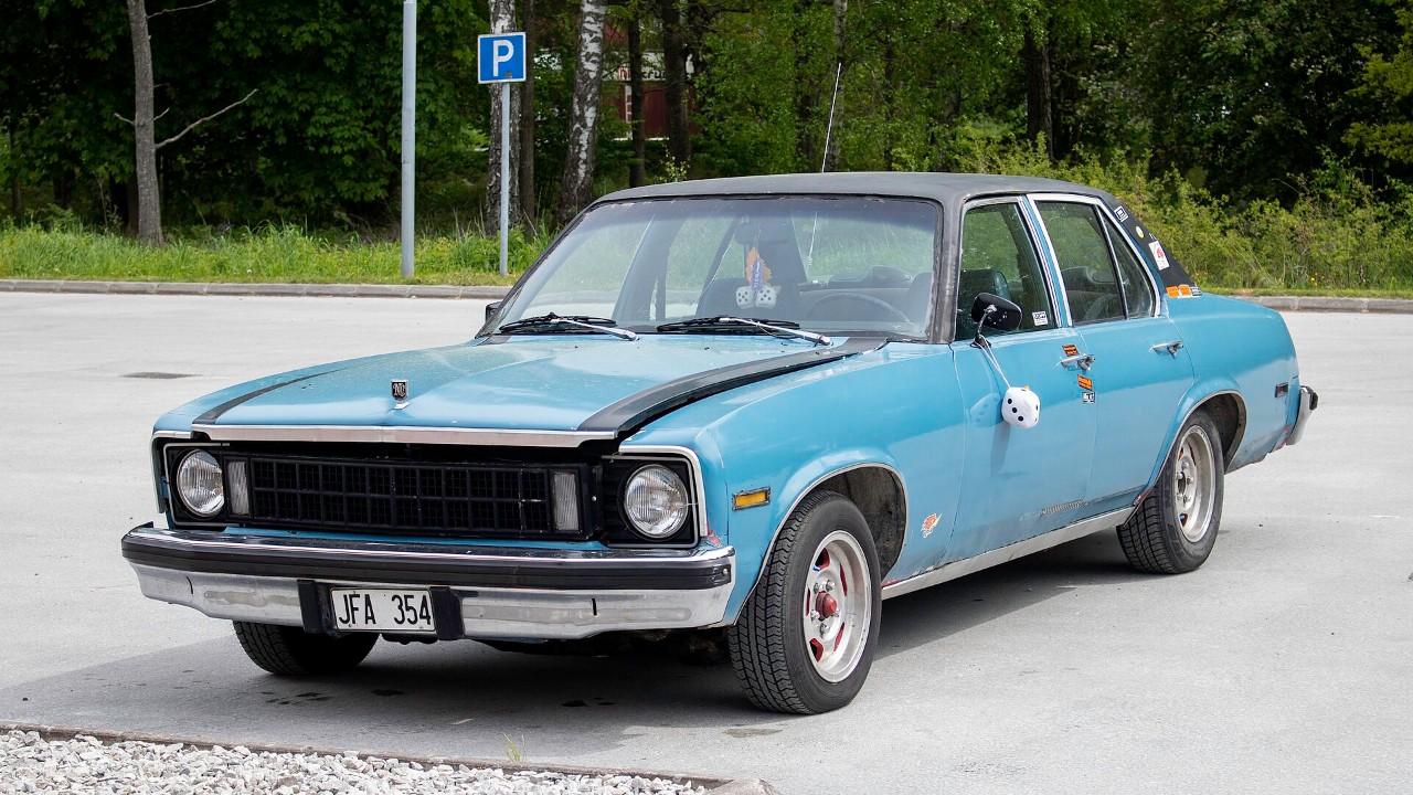 A 1975 Chevrolet Nova, the first year of the redesigned body