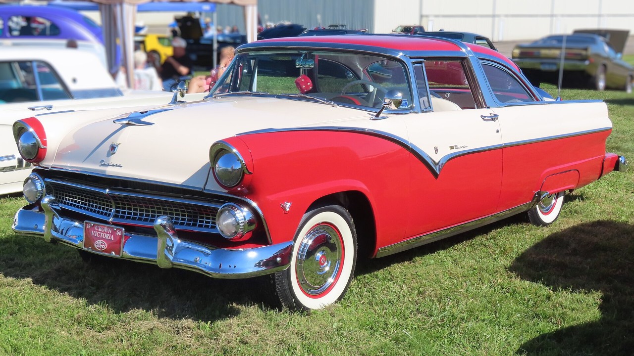 A 1955 Ford Fairlane Crown Victoria