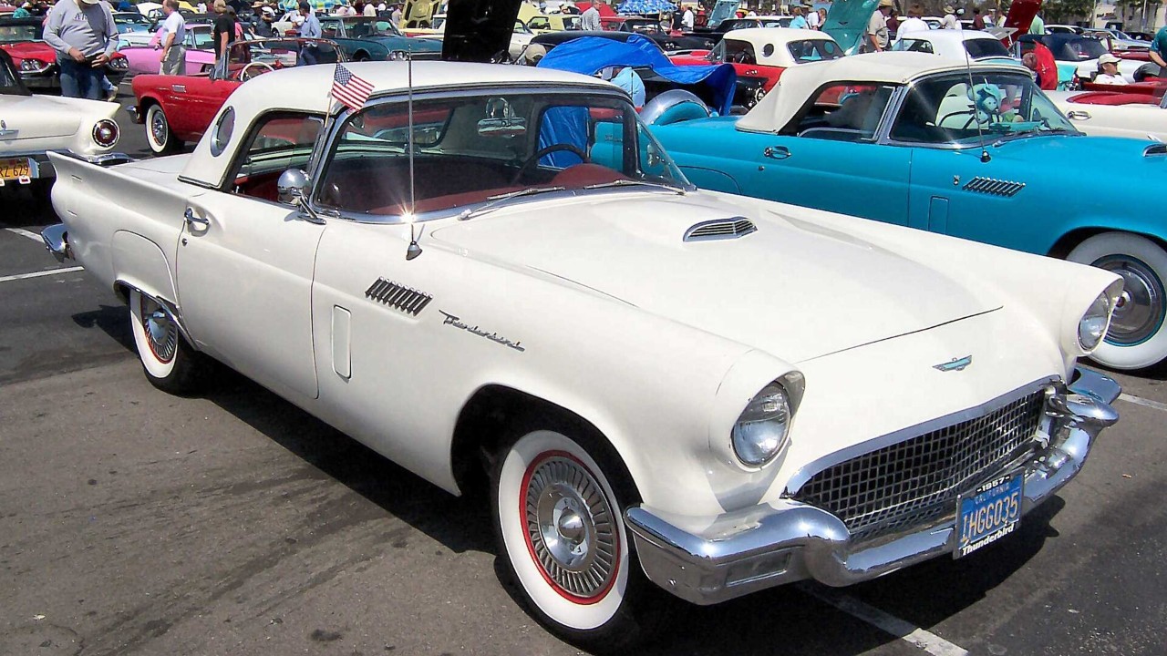 A 1957 Ford Thunderbird, the last year of the Ford Y-block V8 in the two-seat T-Bird