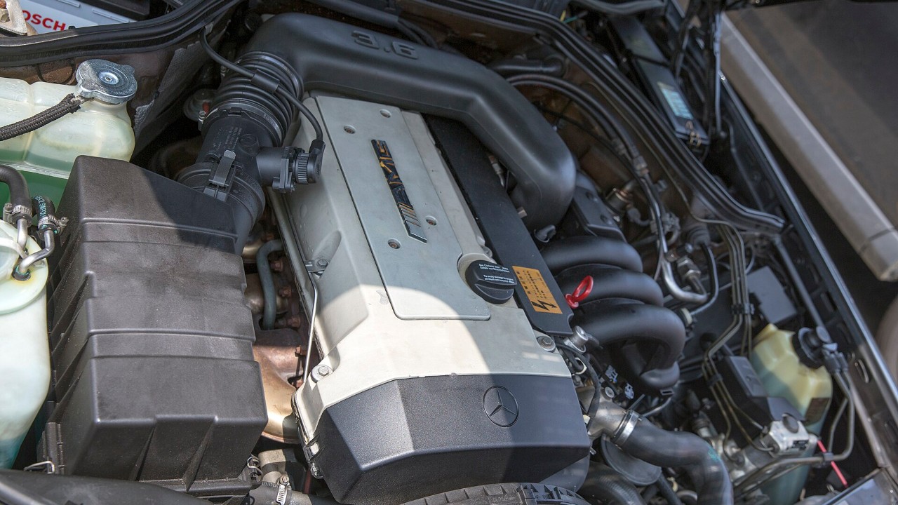 The Mercedes-Benz M104 inline-six in a 1995 E36 AMG